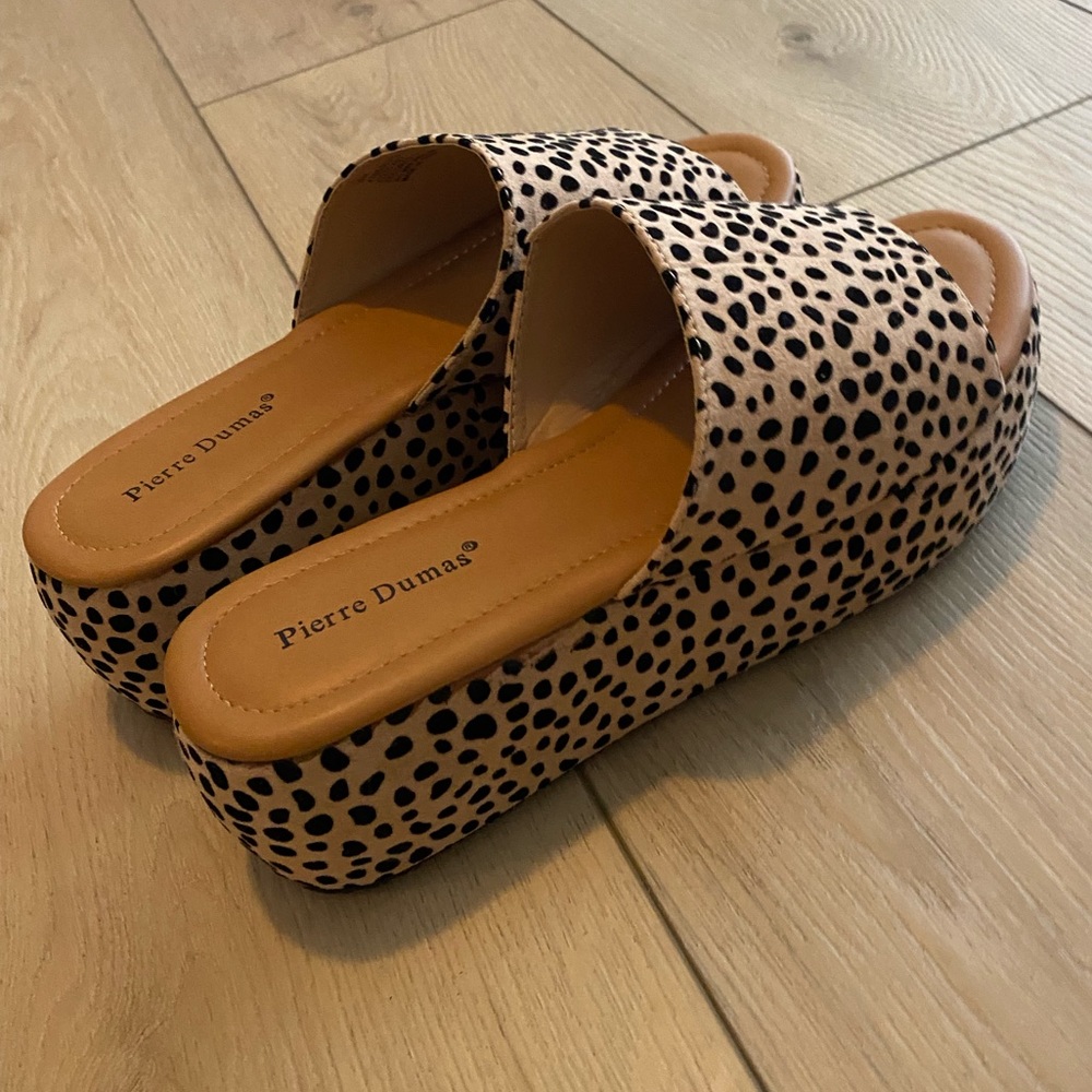 Pierre Dumas animal print wedge heels